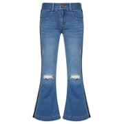 MSemis Kids Girls Jegging Jeans Bell Bottom Denim Pants Retro Wide Leg Flare Pants 4-14Y Blue-B 10