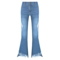 MSemis Kids Girls Jegging Jeans Bell Bottom Denim Pants Retro Wide Leg Flare Pants 4-14Y Light Blue-A 8