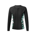 thumbnail image 1 of MSemis Kids Girls Long Sleeve Rash Guard Swimsuit with UPF 50+, One-Piece, Sizes 6-16 Black 8, 1 of 5