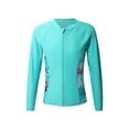 thumbnail image 1 of MSemis Kids Girls Long Sleeve Rash Guard Swimsuit with UPF 50+, One-Piece, Sizes 6-16 Mint Green 10, 1 of 6