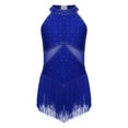thumbnail image 1 of MSemis Kids Girls Lyrical Dance Costume Modern Sleeveless Contemporary Dance Dress Blue 12, 1 of 5