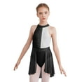 thumbnail image 1 of MSemis Kids Girls Lyrical Dance Dress Modern Ballet Gymnastic Leotard Figure Ice Skating Black&White 6, 1 of 7