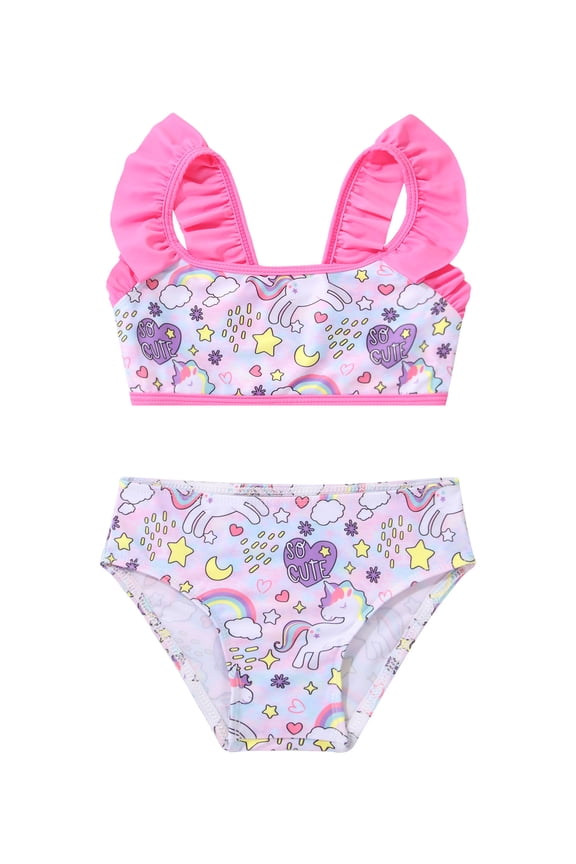 Kids Girls Mermaid Bathing Suit Two Pieces Tankini Set