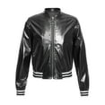 thumbnail image 1 of MSemis Kids Girls Metallic Bomber Jacket Coat Black 12, 1 of 7