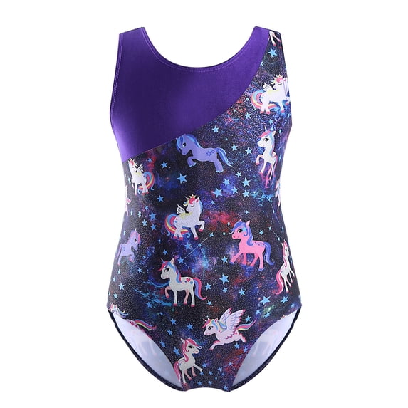 MSemis Kids Girls One-piece Leopard print Dancing Tumbling Tank Gymnastics Leotard