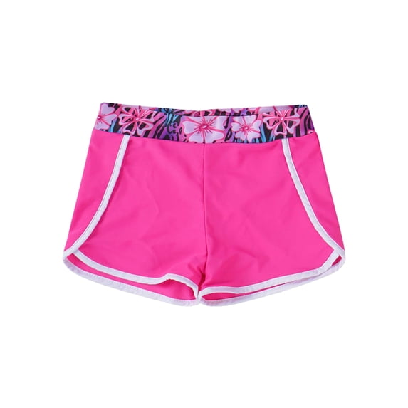 MSemis Kids Girls Printed Swim Shorts Bottom Waistband Swimwear Gardenia Rose 10
