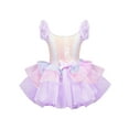 thumbnail image 1 of MSemis Kids Girls Ruffled Sequins Ballet Tutu Dance Dress Princess Party Fancy Dress Light Purple 4, 1 of 5
