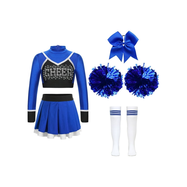 Cheerleader Pom Poms Small Blue Costume Accessory Cheerleader Pom Poms Small Blue Costume Accessory