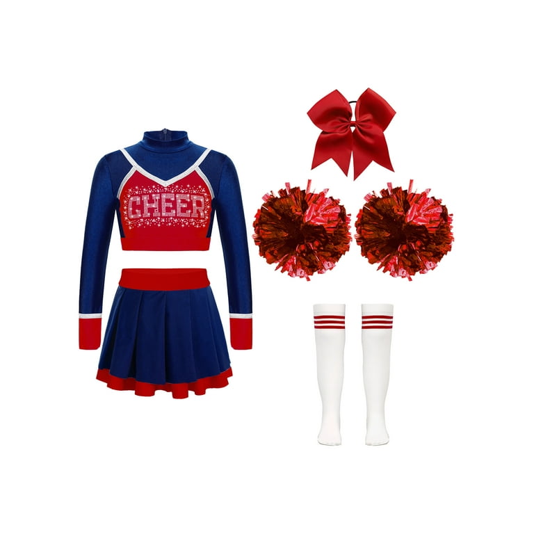 Pom Pom Red White Blue Cheerleader Costume Accessory Pom Pom Red White Blue Cheerleader Costume Accessory