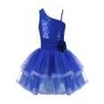 thumbnail image 1 of MSemis Kids Girls Sequins Flower Ruched Waist Tutu Ballet Leotard Dance Dress, 1 of 7