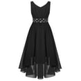thumbnail image 1 of MSemis Kids Girls Shiny Beaded Ball Gown Bridesmaid Wedding Party Dress Black 14, 1 of 5