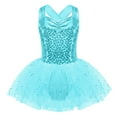 thumbnail image 1 of MSemis Kids Girls Shiny Sequins Ballet Dance Dress Sleeveless Criss Cross Back Leotard Tutu Skirt, 1 of 4