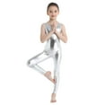 thumbnail image 1 of MSemis Kids Girls Sleeveless Gymnastics Leotards Shiny Ballet Dance Jumpsuit, 1 of 7