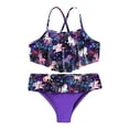 thumbnail image 1 of MSemis Kids Girls Swimwear Cartoon Horse Print Cami Vest  Ruffle Hem Outfit, 1 of 5