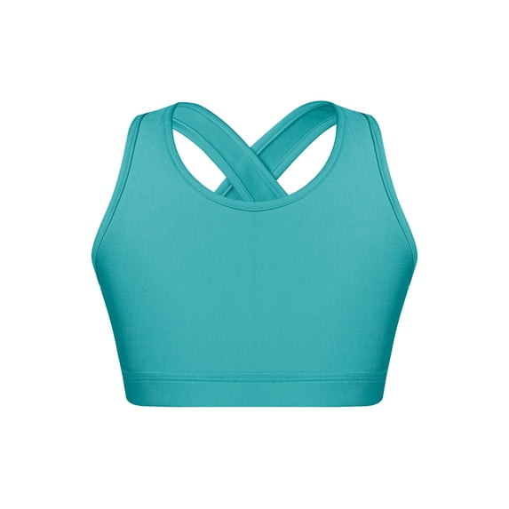 MSemis Kids Girls Tank Top Gymnastics Dance Workout Crop Top Mint Green 8