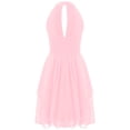 thumbnail image 1 of MSemis Kids Junior Halter Neck Flower Girl's Dress Shiny Rhinestones Chiffon Dress, 1 of 2
