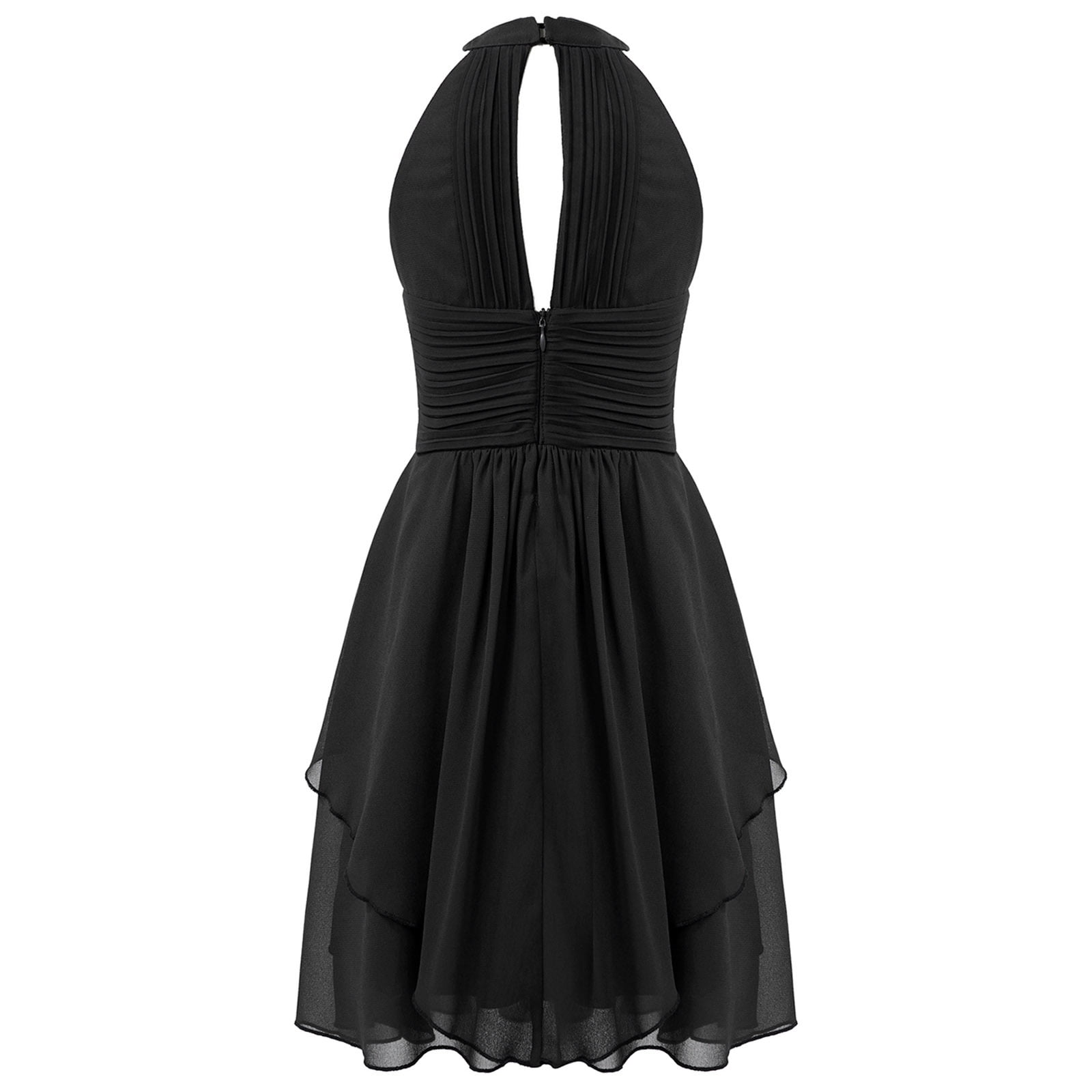 MSemis Kids Junior Halter Neck Flower Girl's Dress Shiny