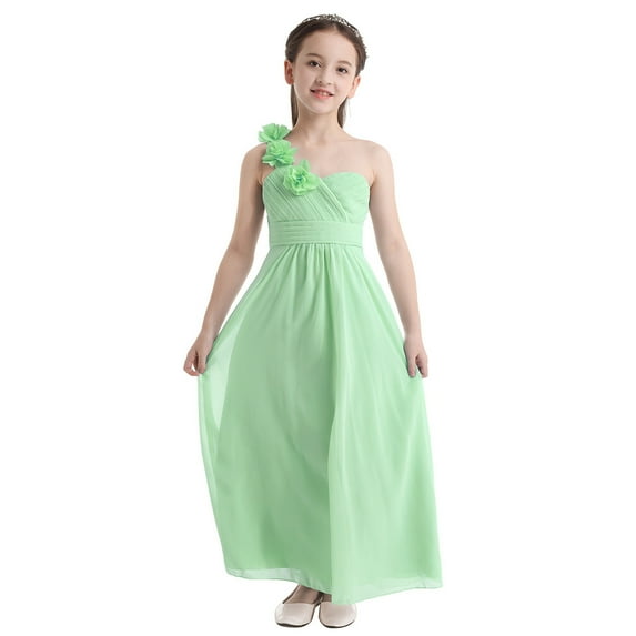 MSemis Kids One-shoulder Floor Length Flower Girl Dress