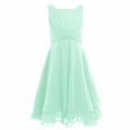 thumbnail image 1 of MSemis Kids Sleeveless Knotted Waist Ruched Flower Dress, 1 of 5