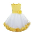 thumbnail image 1 of MSemis Kids Wedding Party Bowknot Petals Flower Girl Dress Yellow 12, 1 of 6