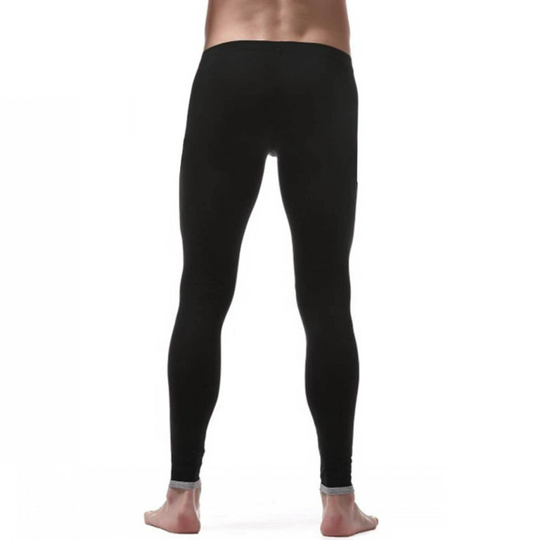 MSemis Men's Athletic Sports Thin Leggings Bottoms Running Tights Thermal  Underwear Pants 