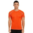 thumbnail image 1 of MSemis Men's Athletic Tops T-Shirt Active Quick Dry Sports Tee Short Sleeve Workout Running Shirt Orange 5XL, 1 of 5