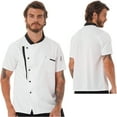 thumbnail image 1 of MSemis Men's Short Sleeve Jacket Cooking Button Down Kitchen Uniform Tops, 1 of 6