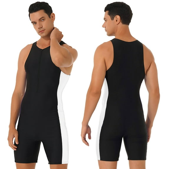 MSemis Men's UPF 50+ Athletic One Piece Swimwear Swimsuit