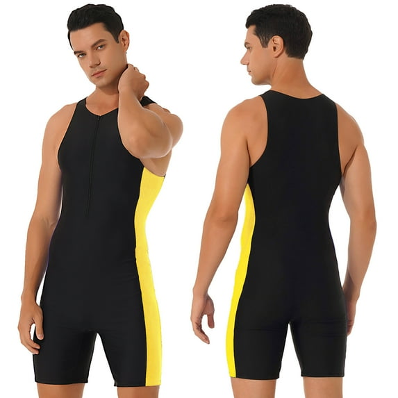 MSemis Men's UPF 50+ Athletic One Piece Swimwear Swimsuit