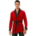 thumbnail image 1 of MSemis Men's Velvet Red Christmas Robe Jacket Kimono Bathrobe with Belt Red XL, 1 of 6