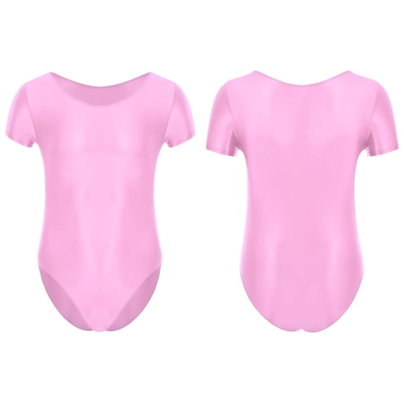 MSemis Mens Glossy Short Sleeve Shirt One-Piece Leotard Bodysuit