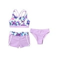 thumbnail image 1 of MSemis Purple Open Back Polyester Swimsuit Sets (Girl's), 1 of 6