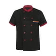 thumbnail image 1 of MSemis Unisex Chef Jacket Men's Chef Coat Short Sleeve Restaurant Kitchen Chef Uniform 0252#Black 4XL, 1 of 5