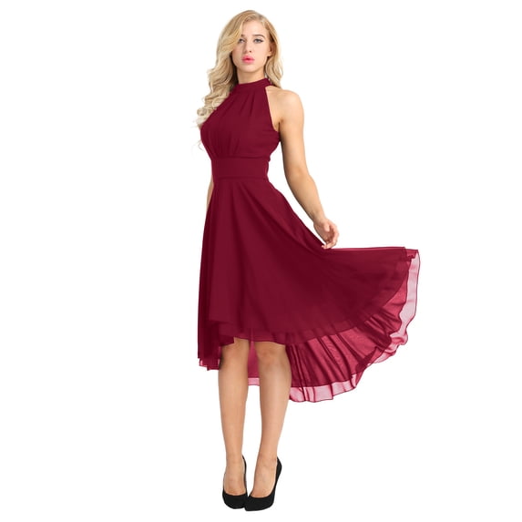 MSemis Woman's Chiffon Wedding Bridesmaid Dress Evening Party Prom Gown