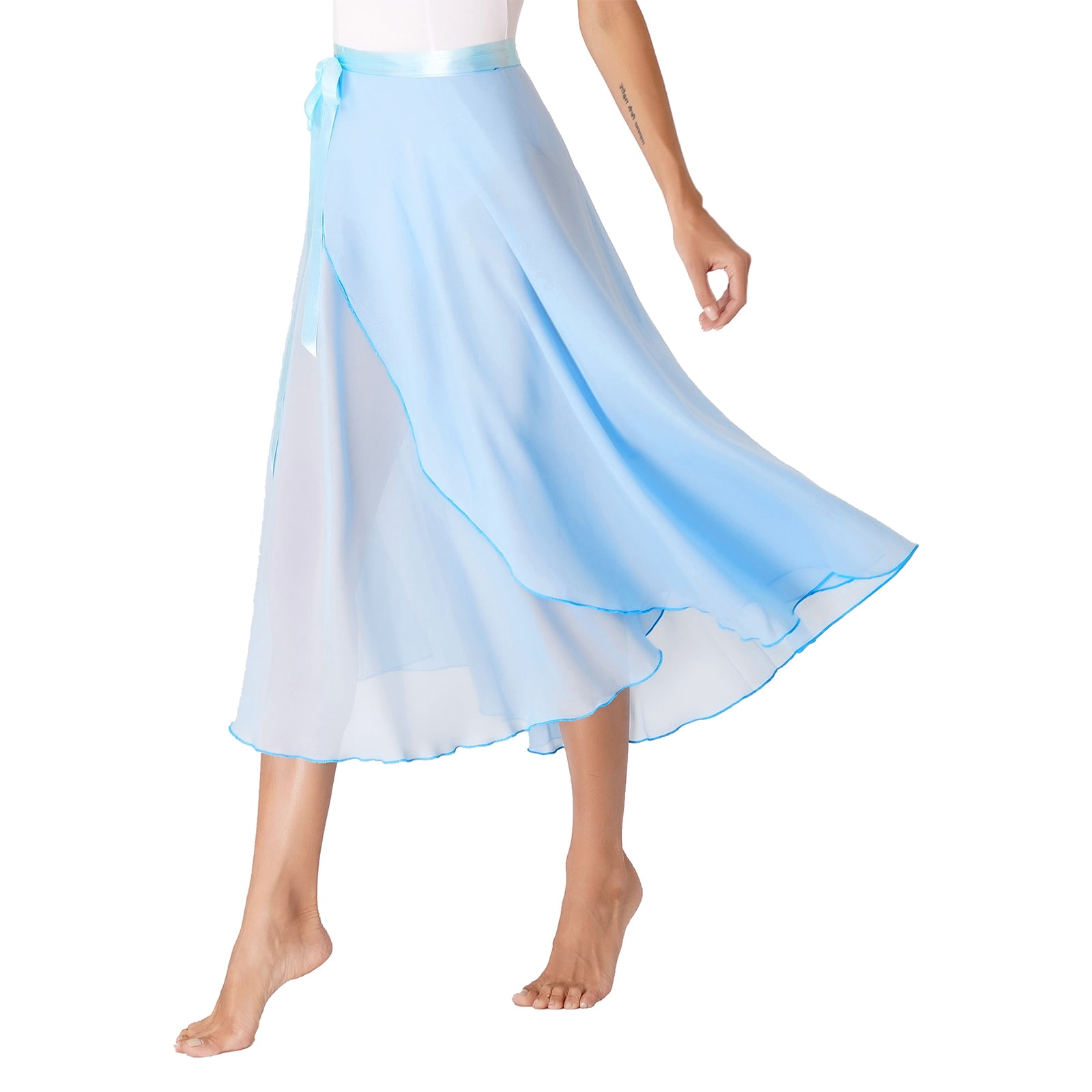sachin and babi light blue dress US Women's Long Maxi Lyrical Dance Costume Split Chiffon Color Block Dance  Dress