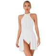 thumbnail image 1 of MSemis Women Lyrical Dance Costume Halter Neck Ballet Leotard Modern Contemporary Dress White XL, 1 of 5