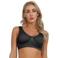 thumbnail image 1 of MSemis Women's Athletic Yoga Sports Bra Breathable Hollow Out Workout Crop Top Black 3XL, 1 of 5