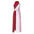 thumbnail image 1 of MSemis Women's Color Block Split Long Lyrical Modern Contemporary Dance Dress Burgundy S, 1 of 6