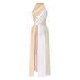 thumbnail image 1 of MSemis Women's Color Block Split Long Lyrical Modern Contemporary Dance Dress Nude XXL, 1 of 6