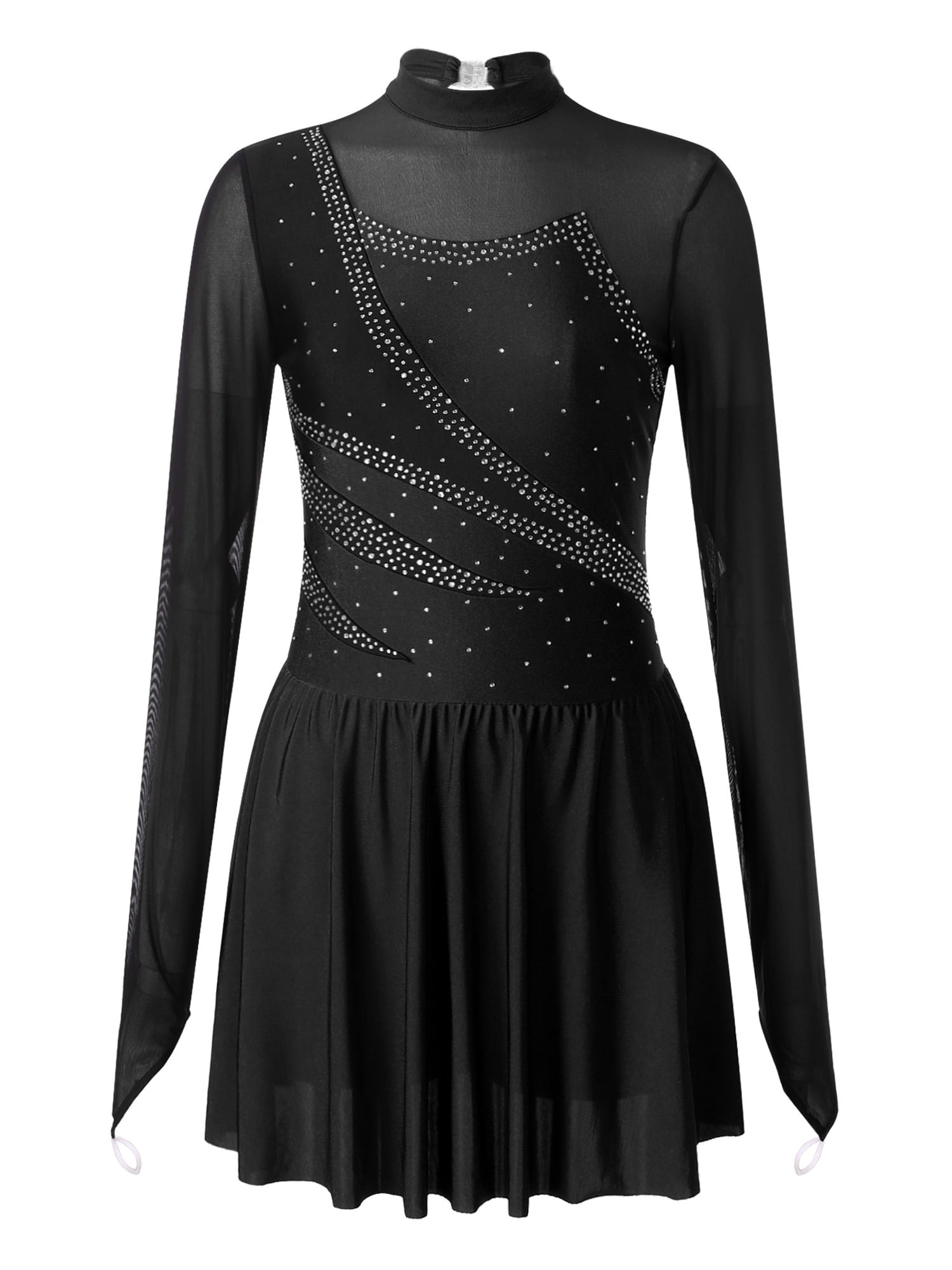 MSemis Women's Figure Ice Skating Dance Dress Roller Skating Dance  Competition Black XL - Walmart.com