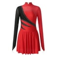 thumbnail image 1 of MSemis Women's Figure Ice Skating Dance Dress Roller Skating Dance Competition Red L, 1 of 6