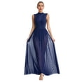 thumbnail image 1 of MSemis Women's Long Lyrical Dance Costume Modern Contemporary Dance Dress Navy Blue M, 1 of 5