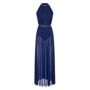 Navy Blue Halter Dress