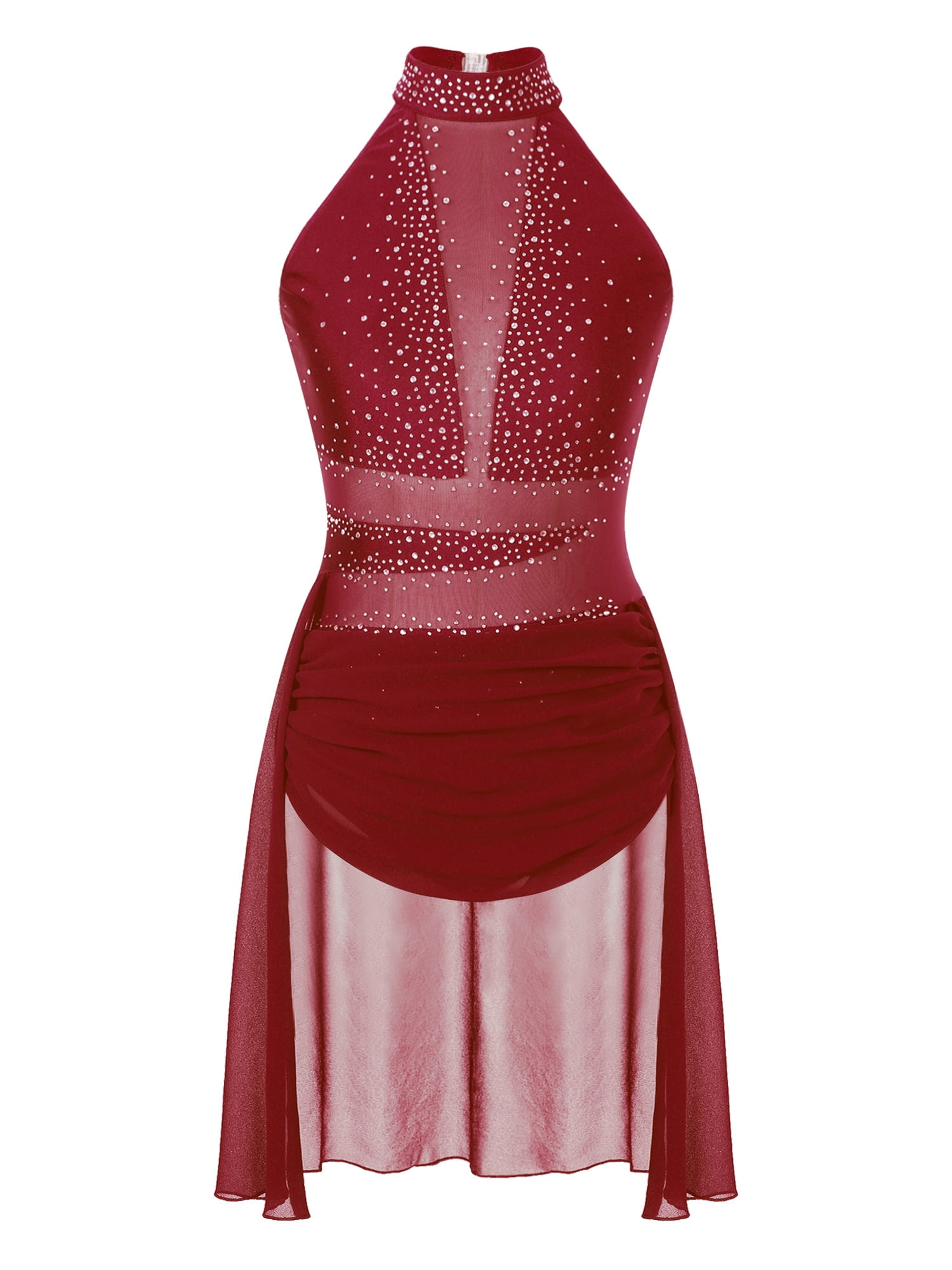 strapless open back dress Dark Red Lace Off-The-Shoulder Trumpet Prom Dress main image 1