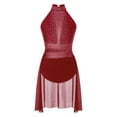 thumbnail image 1 of MSemis Women's Lyrical Dance Costume Modern Contemporary Dance Dress Burgundy S, 1 of 6