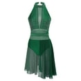 thumbnail image 1 of MSemis Women's Lyrical Modern Dance Costume Figure Ice Skating Dance Dress Gymnastic Leotard Green XL, 1 of 6