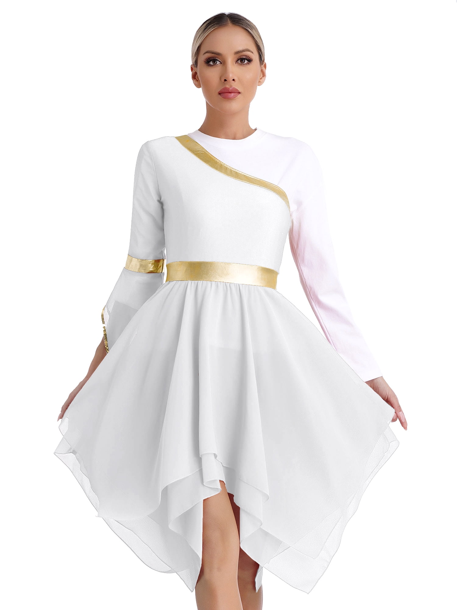 MSemis Women's Lyrical Praise Dance Costume Sequins Worship Liturgical