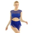 thumbnail image 1 of MSemis Women's Lyrical Sleeveless Asymmetrical Sheer Mesh Cutout Leotard, 1 of 4