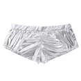 thumbnail image 1 of MSemis Women's Metallic PVC Leather Booty Shorts High Waisted Briefs Hot Pants, 1 of 4