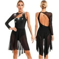 thumbnail image 1 of MSemis Women's One Shoulder Long Sleeve Lyrical Dance Dress, 1 of 7
